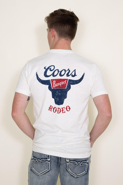 Brew City Apparel Coors Banquet Rodeo T-Shirt for Men in White
