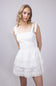Shoulder Tie Tiered Mini Dress for Women in Off White