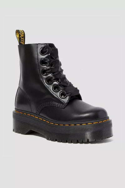 Dr. Martens Molly Platform Combat Boots for Women in Black