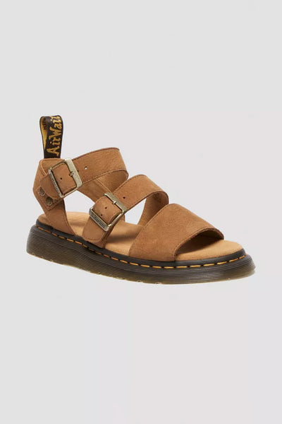 Dr. Martens Gryphon Tumbled Nubuck Sandals for Women in Desert Brown