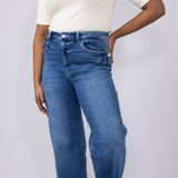 Flying Monkey High-Rise 90’s Vintage Cuffed Flare Jeans for Women