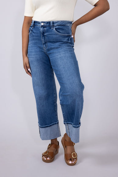 Flying Monkey High-Rise 90’s Vintage Cuffed Flare Jeans for Women