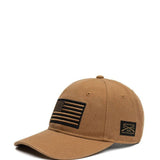 Grunt Style Embroidered American Flag Hat for Men in Tan