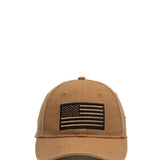 Grunt Style Embroidered American Flag Hat for Men in Tan