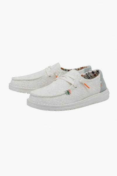 Hey Dude Shoes Wendy Boho Crochet Shoes for Women in White