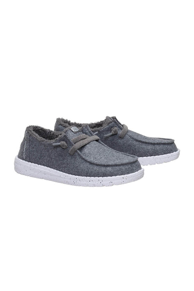 HEYDUDE Women’s Wendy Wool Cozy Shoes in Charcoal