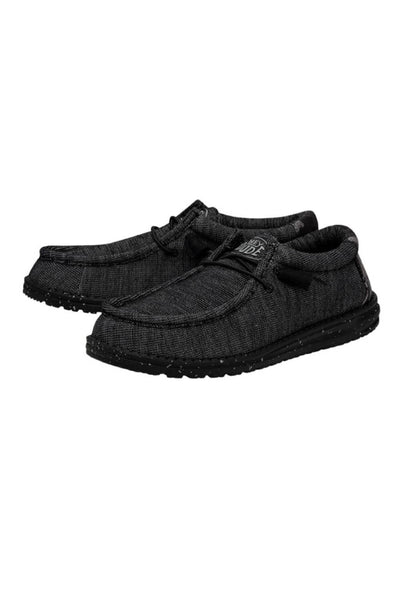 Hey Dude Mens Wally Sox Micro Loafer - Total Black - Size 10 