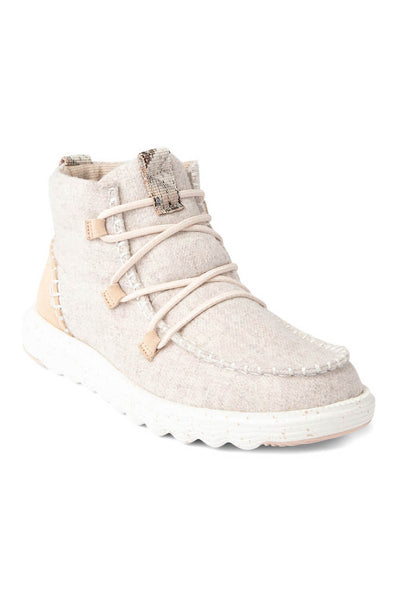 HEYDUDE Women’s Reyes Lace Up Wool Booties in Grey