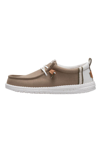 HEYDUDE Men’s Wally Craft Linen Shoes in Timber/Silver Birch