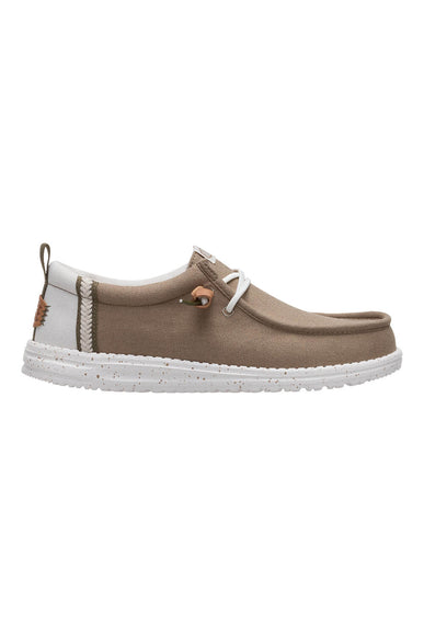 HEYDUDE Men’s Wally Craft Linen Shoes in Timber/Silver Birch