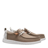 HEYDUDE Men’s Wally Craft Linen Shoes in Timber/Silver Birch