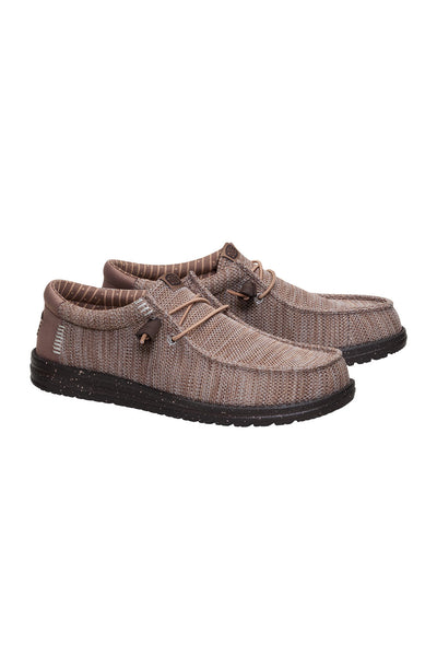HEYDUDE Men’s Wally Stretch Sox Shoes in Deep Taupe/Mole Brown