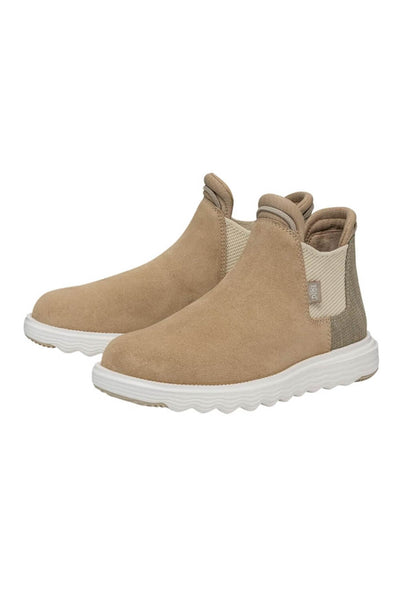 HEYDUDE Women’s Branson Suede Chelsea Booties in Tan
