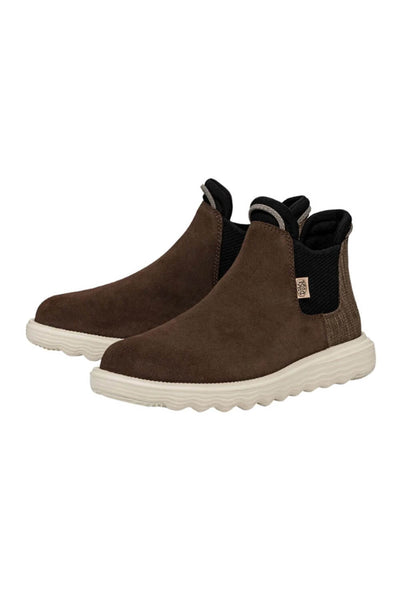 HEYDUDE Women’s Branson Suede Chelsea Booties in Coffee Brown