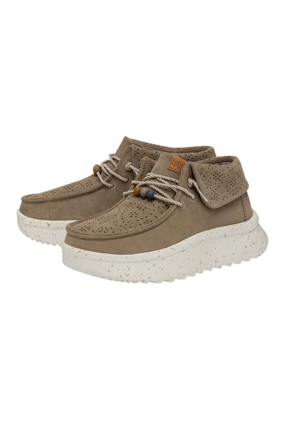 HEYDUDE Women’s Wendy Peak Fold Suede Booties in Brown