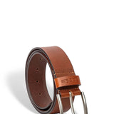 Smooth Leather Belt for Men in Cognac