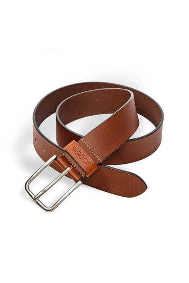 Smooth Leather Belt for Men in Cognac