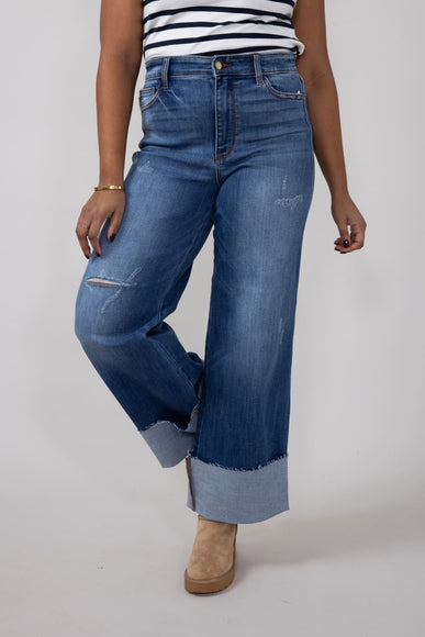 Judy Blue High-Rise Medium Wash Retro Wide Leg Jeans for Women