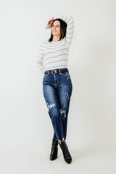 Judy Blue Jeans High Rise Distressed Wide Leg Jeans for Women