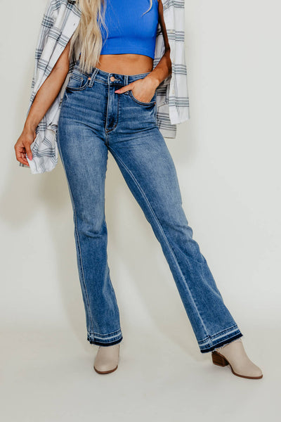 Judy Blue Jeans High Rise Release Hem Slim Bootcut Jeans for Women