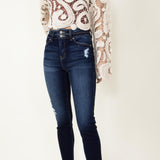 KanCan Danica High Rise Dark Wash Ankle Skinny Jeans for Women