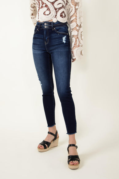 KanCan Danica High Rise Dark Wash Ankle Skinny Jeans for Women