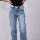 KanCan Mid Rise Straight Jeans for Women