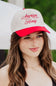 American Honey Trucker Hat for Women in Red/Tan