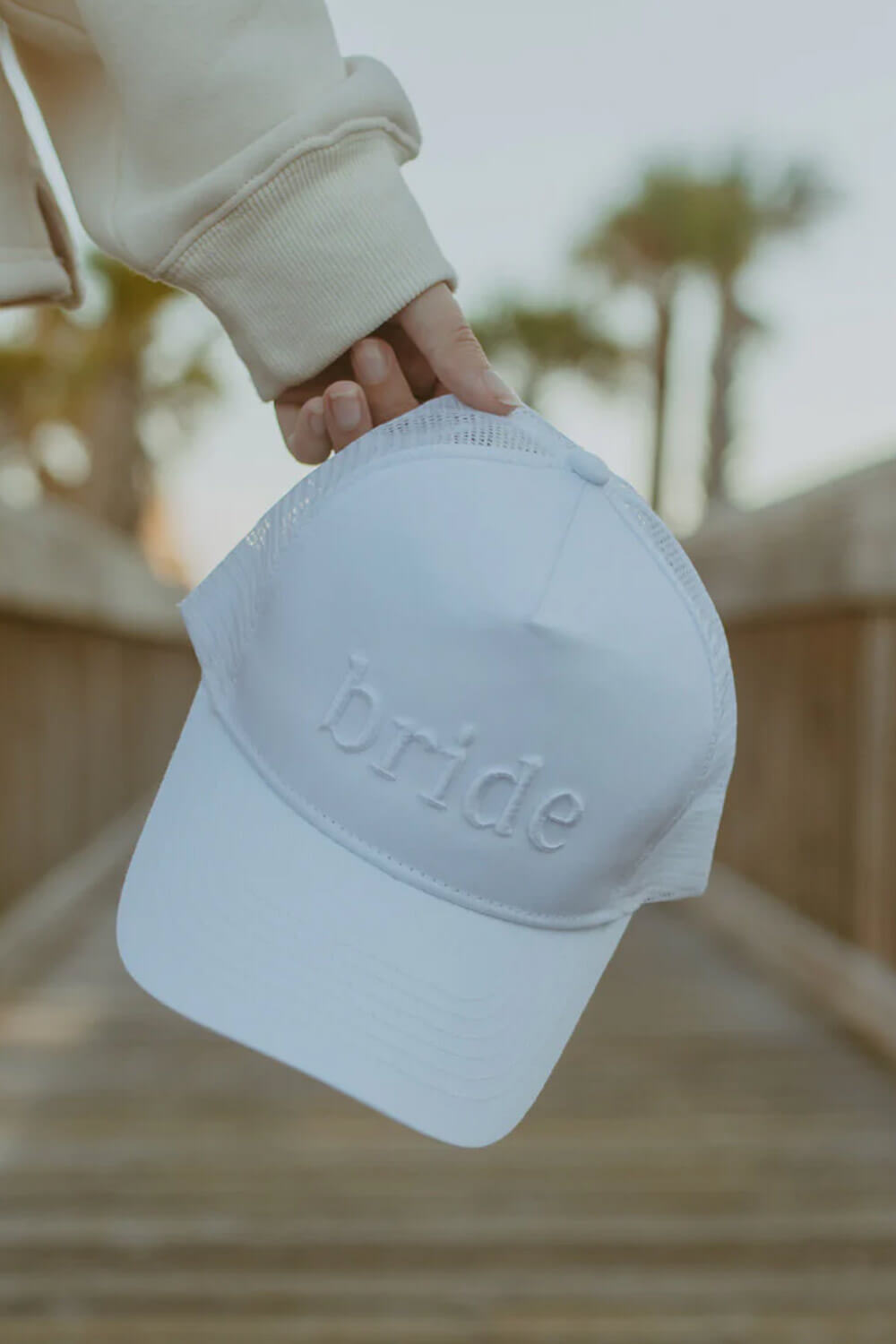 Bride Trucker Hat for Women in White | KDC-TC-1072-WHT – Glik