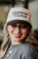 Certified Yapper Trucker Hat for Women in Black/Tan