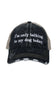 I'm Only Talking To My Dog Today Worn Trucker Hat for Women in Black