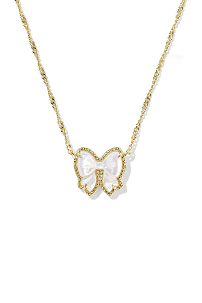 Kendra Scott Haley Bow Short Pendant Necklace in Gold
