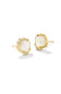 Kendra Scott Brynne Shell Gold Stud Earrings in Ivory Mother of Pearl