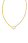 Kendra Scott Cailin Gold Pendant Necklace for Women in White Crystal