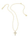 Kendra Scott Cross Gold Pendant Necklace in White Crystal