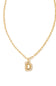kendra scott gold initial necklace with a letter D pendant