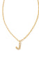 kendra scott gold initial necklace with a letter J pendant