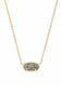 Kendra Scott Elisa Gold Short Pendant Necklace in Platinum Drusy