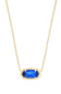 Kendra Scott Elisa Gold Pendant Necklace in Cobalt Cat’s Eye