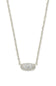 Kendra Scott Grayson Silver Crystal Pendant Necklace in White Crystal