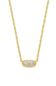 Kendra Scott Grayson Gold Crystal Pendant Necklace in White Crystal