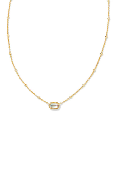 Kendra Scott Mini Elisa Gold Satellite Short Pendant Necklace in Dichroic Glass