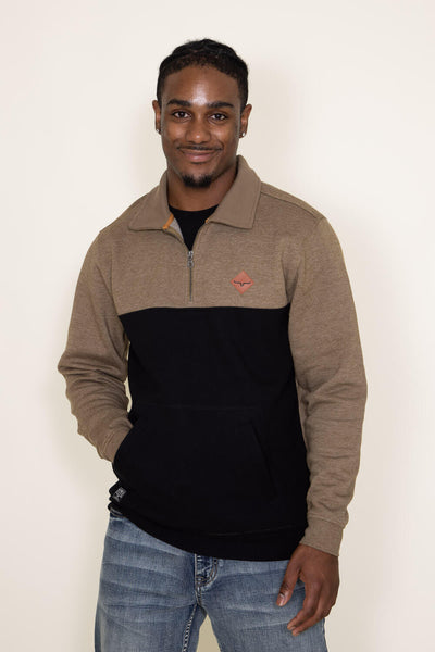 Kimes Ranch Diamond Head Quarter Zip for Men in Brown/Black