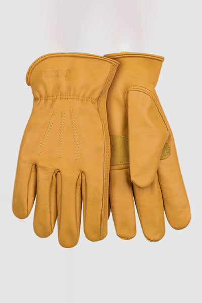 Kinco Premium Grain Cowhide Driver with Palm Patch Gloves for Men in Brown