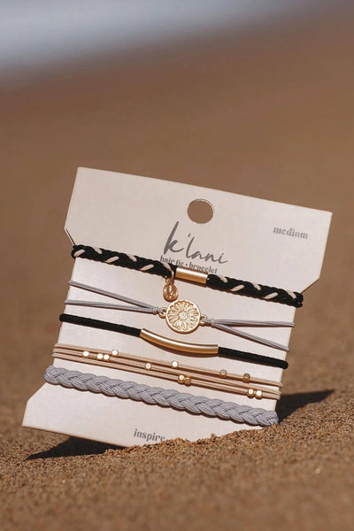 K’lani Inspire Medium Hair Tie Bracelets in Black