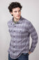Hallstatt Knit Button Up Flannel Shirt for Men in Grey
