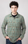 Hallstatt Knit Button Up Flannel Shirt for Men in Martini Olive