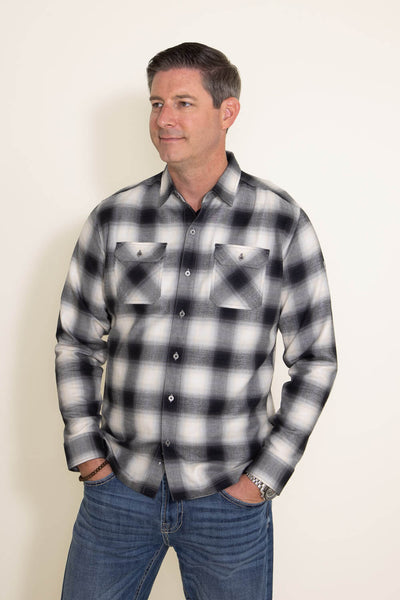 Dillingr Flannel Shirt for Men in Black/White
