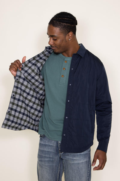 LB Tech Reversible Shirt Jacket for Men in Blue