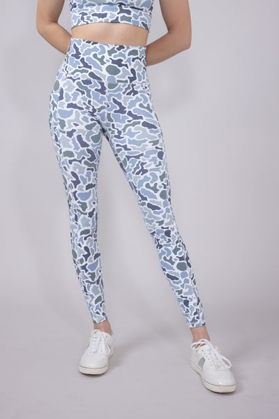 Local Girl Seamed Leggings for Women in Light Grey Camo